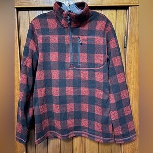 BNWOT - Men’s Wind River medium 1/4 zip Red and Black Plaid Pullover